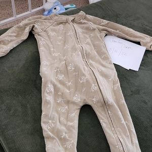 Green Goumi Zipper Footie 3-6m